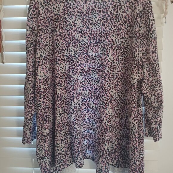 Lane Bryant Cardigan 22/24 Plus Sz Leopard Print Open Front Lightweight Sweater - Picture 6 of 6